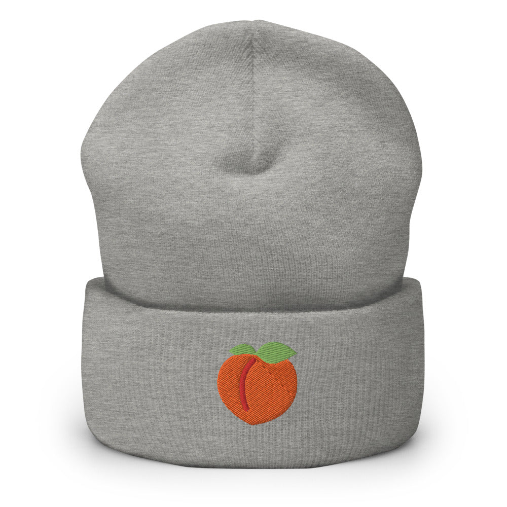 Peach Emoji Cuffed Beanie - Hialeah Hat Mart