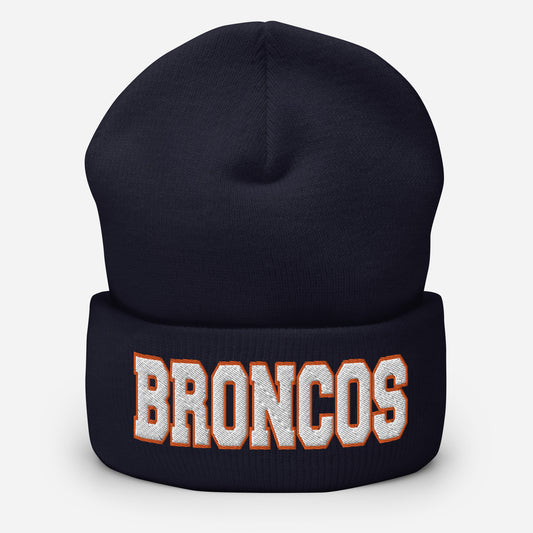 Denver Football Cuffed Beanie Broncos Skully - Hialeah Hat Mart