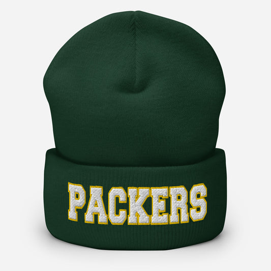 Green Bay Football Cuffed Beanie Packers Skully - Hialeah Hat Mart