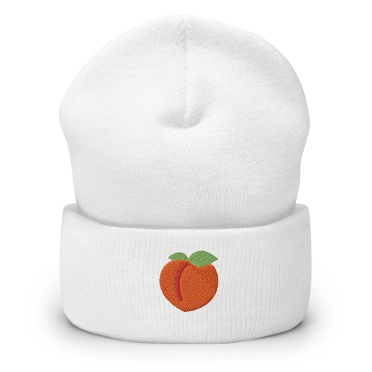 Peach Emoji Cuffed Beanie - Hialeah Hat Mart