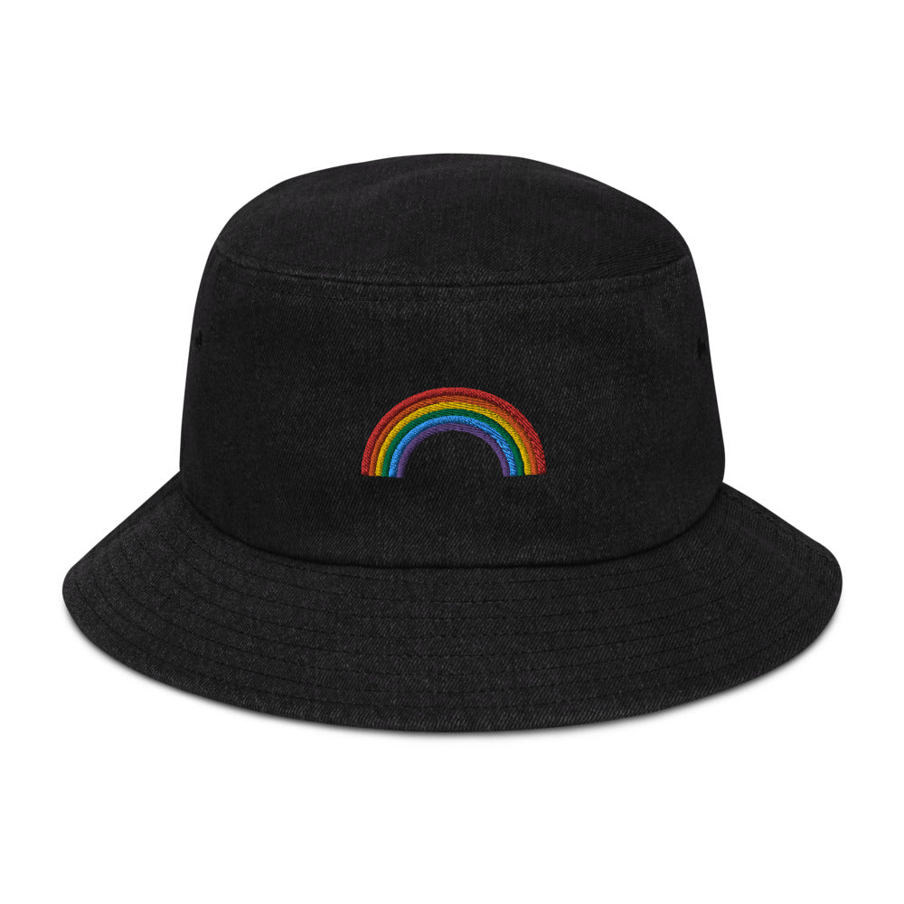 Rainbow Pride Denim Bucket Hat - Hialeah Hat Mart