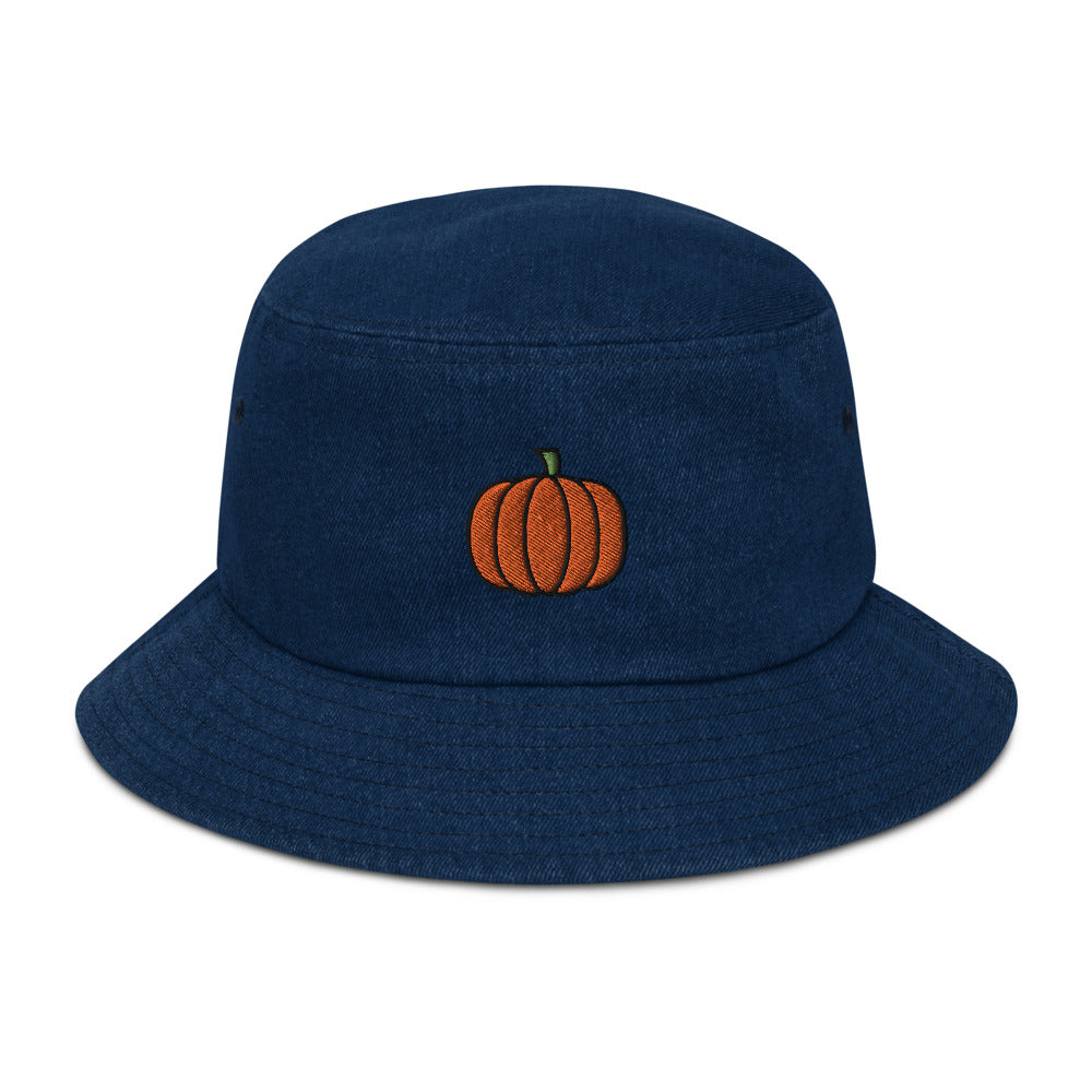 Pumpkin Denim Bucket Hat - Hialeah Hat Mart