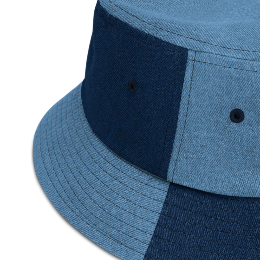 Flying Blue Shell Denim Bucket Hat - Hialeah Hat Mart