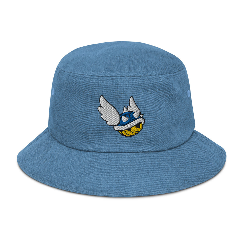 Flying Blue Shell Denim Bucket Hat - Hialeah Hat Mart